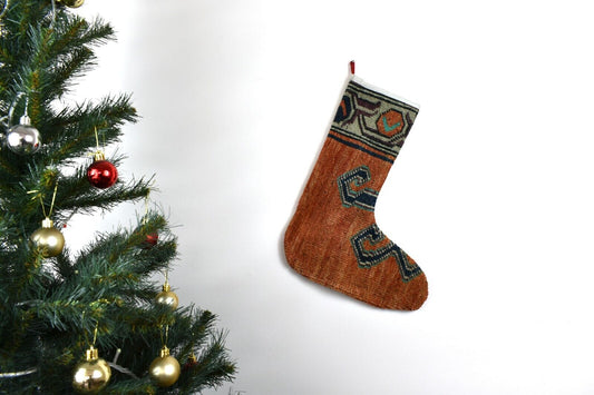 Kilim Christmas Stocking Vintage Rug Stocking Ethnic Decorative Xmas Socks S622