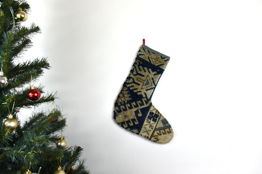 Kilim Christmas Stocking Vintage Rug Stocking Ethnic Decorative Xmas Socks S643