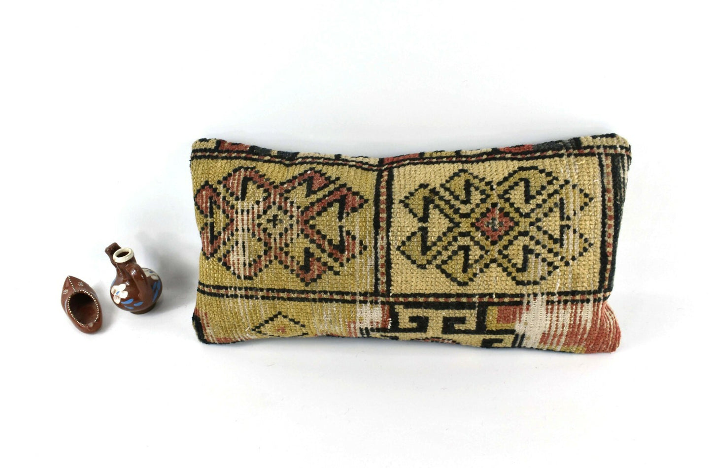 Kilim Lumbar Pillow Cover 10x20 Decorative Handmade Sofa Couch Cushion A2760