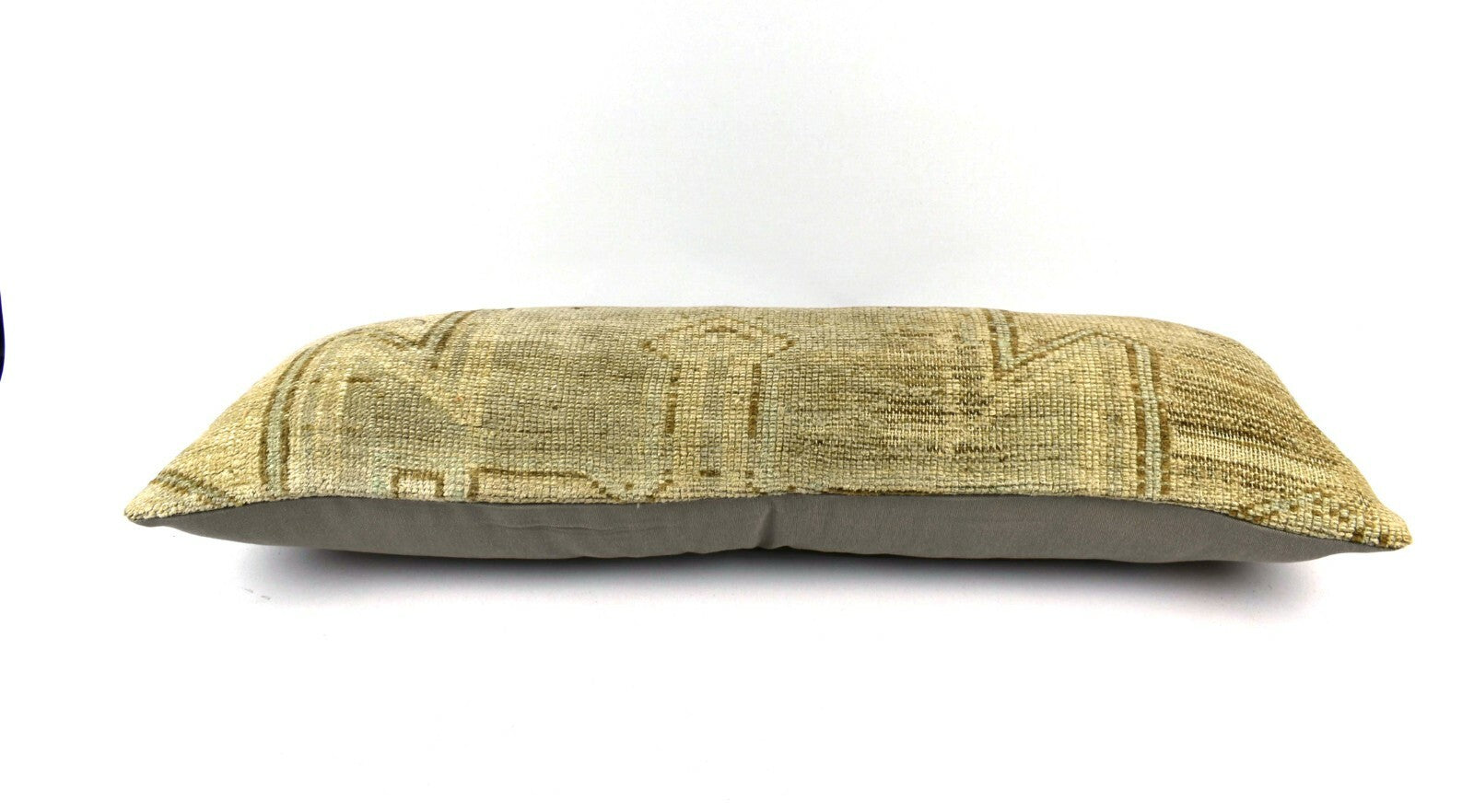 Turkish Rug Pillow 12x36 Handwoven Vintage Ethnic Carpet Cushion Cover A3283