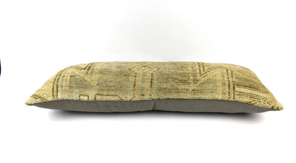 Turkish Rug Pillow 12x36 Handwoven Vintage Ethnic Carpet Cushion Cover A3283
