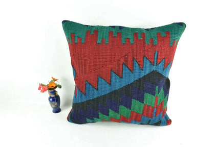 Kilim Pillow Cover 20x20 Home Decorative Handmade Ethnic Oushak Rug Pillow A1873