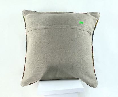 18"x18" Kilim Pillow Cover  Handmade Turkish Vintage Cushion Tribal Lumbar 2353
