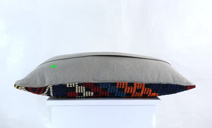 Handmade Turkish Kilim Pillow Cover 12x24 Ethnic Boho Sofa Lumbar Cushion E1004