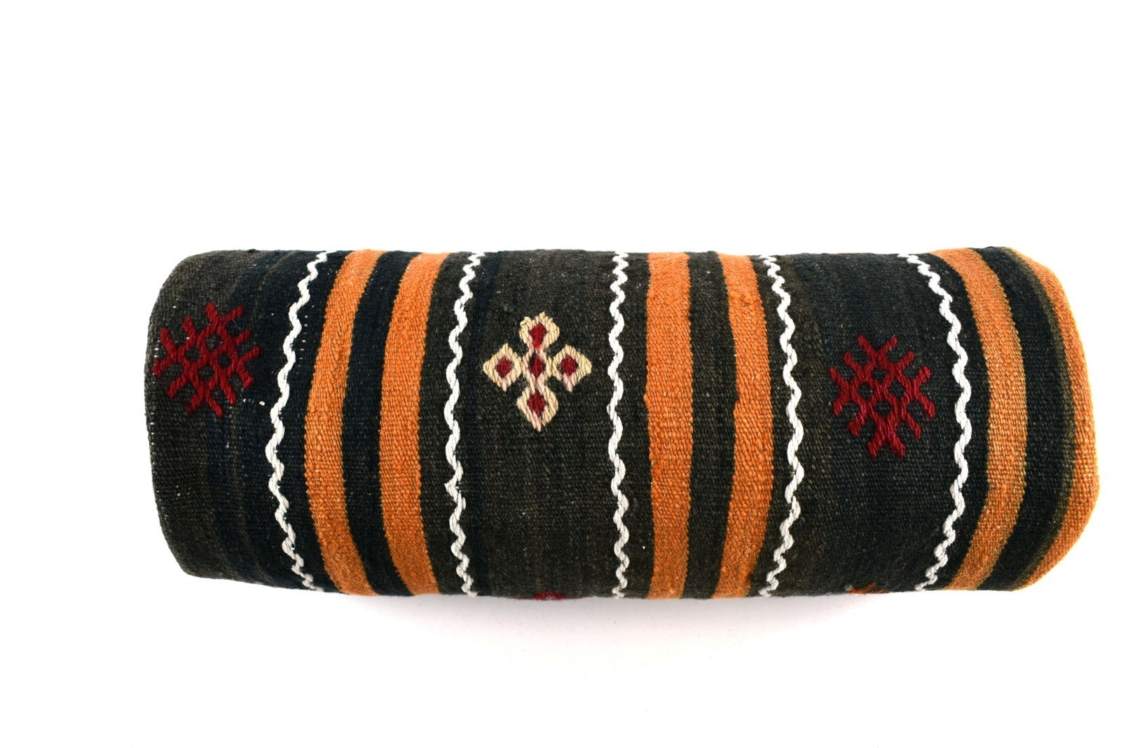 Kilim Bolster Pillow Cover 8x20 in Tribal Vintage Turkish Carpet Bolster Cushion