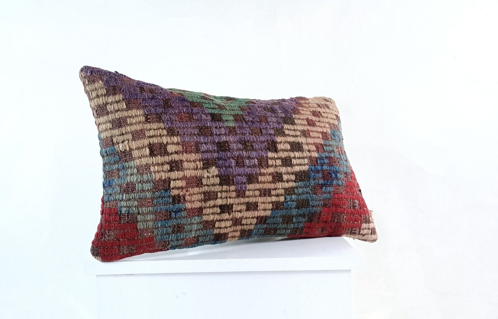 Kilim Pillow Cover 12x20 Turkish Handmade Sofa Couch Floor Lumbar Cushion E962