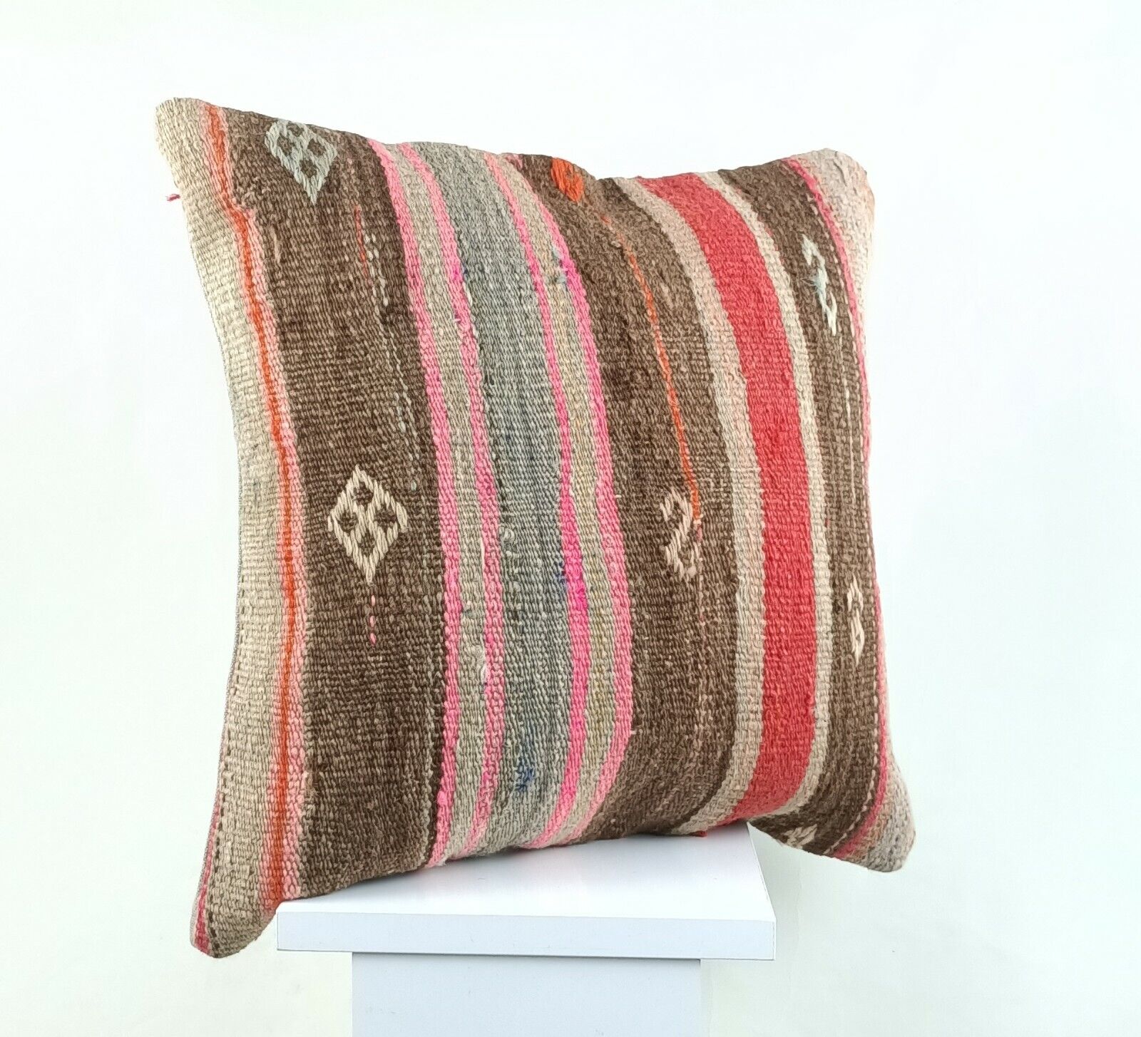 Kilim Pillow Cover 16x16 Oriental Traditional Handmade Bohemian Cushion A1163