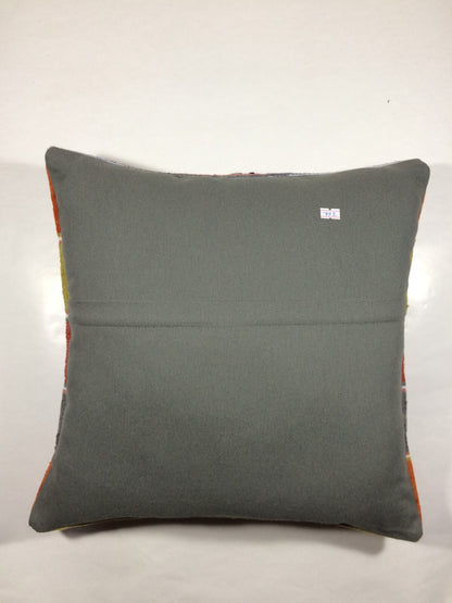 18"x18" Kilim Pillow Cover  Handmade Turkish Vintage Cushion Tribal Lumbar 702