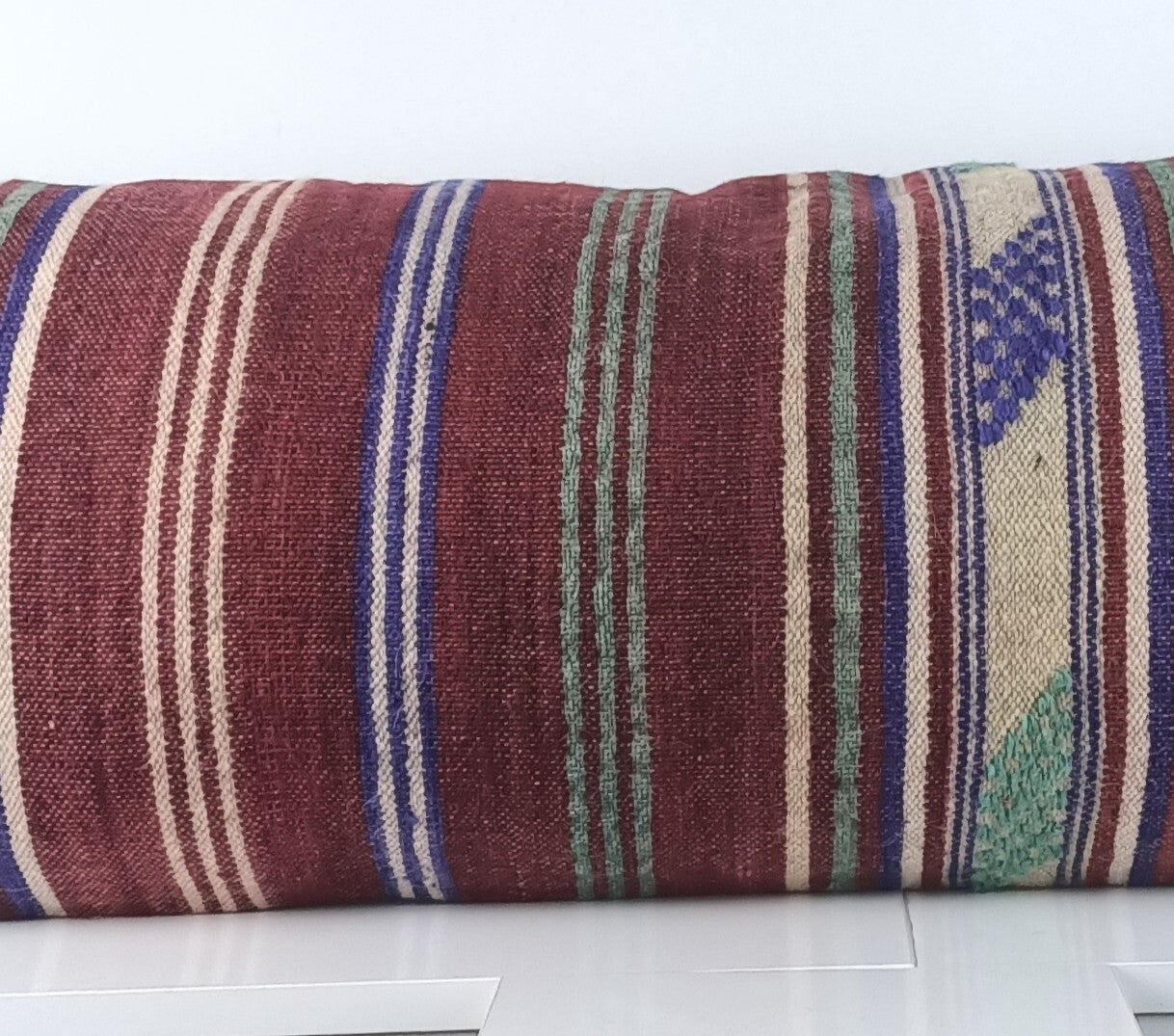 Extra Large Kilim Pillow Cover 16x48 Handmade Ethnic Boho Oriental Lumbar A1565