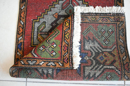  Oushak Runner 3.4x1.5 ft Vintage Turkish Runner Floor Runner Faded Runner Y24