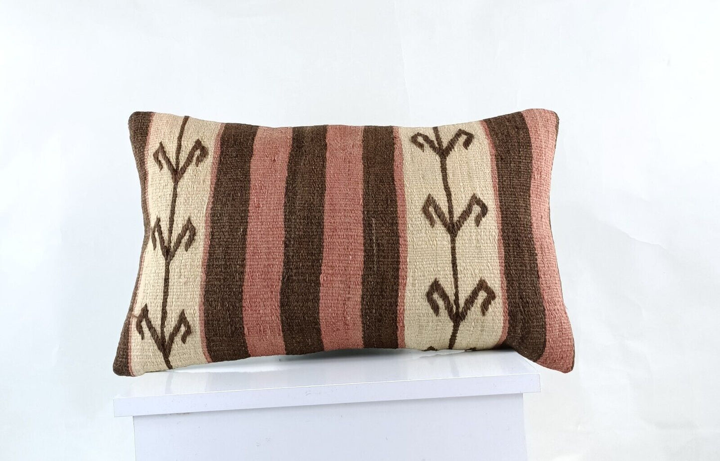 Kilim Pillow Cover 12x20 Turkish Handmade Sofa Couch Floor Lumbar Cushion E1030