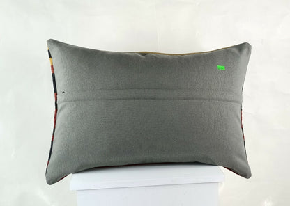 Kilim Pillow Cover 16x24 Ethnic Oushak Rug Boho Tribal Ottoman Cushion E1226