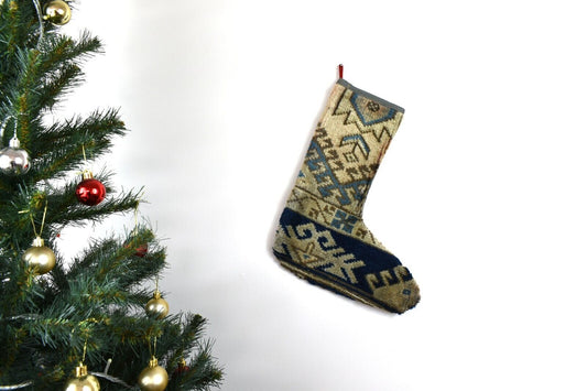 Kilim Christmas Stocking Vintage Rug Stocking Ethnic Decorative Xmas Socks S644