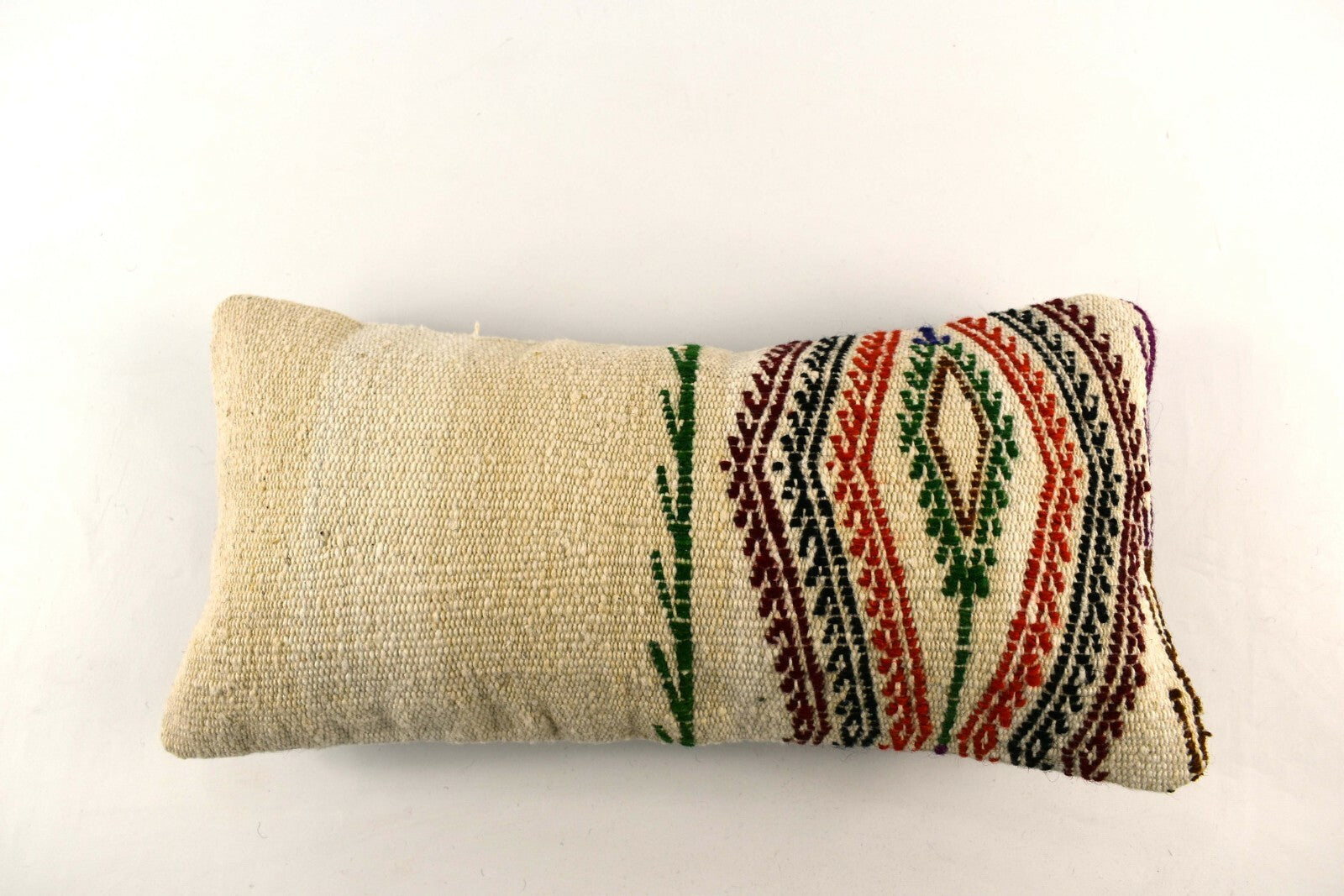 8x16 Kilim Pillow Cover Vintage Tribal Oushak Kilim Ethnic Lumbar Cover A2966