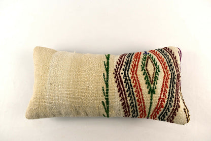 8x16 Kilim Pillow Cover Vintage Tribal Oushak Kilim Ethnic Lumbar Cover A2966