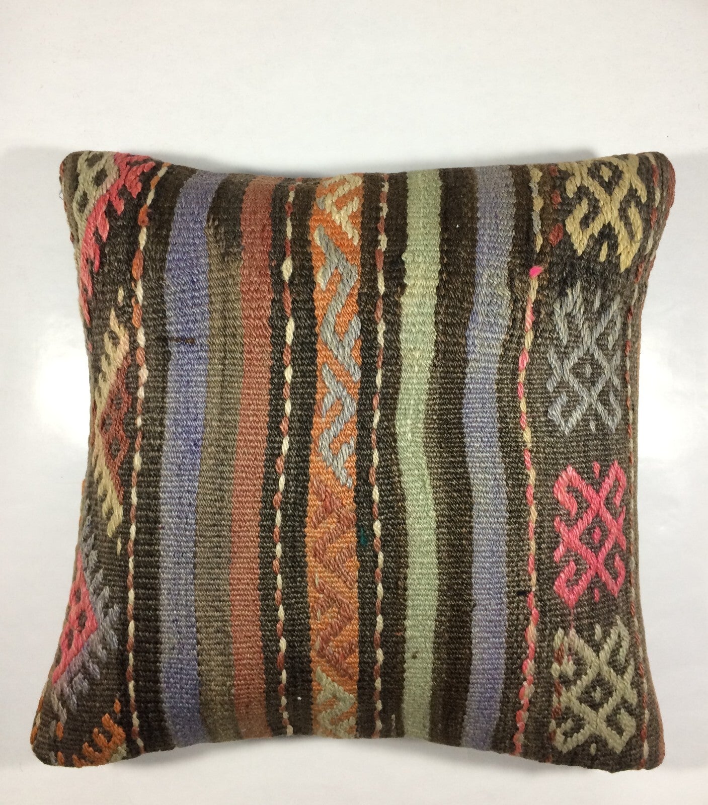18"x18" Kilim Pillow Cover  Handmade Turkish Vintage Cushion Tribal Lumbar 732
