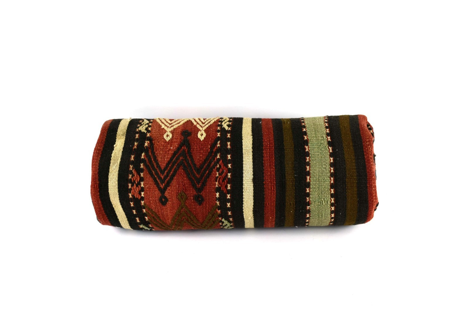 Kilim Bolster Pillow Cover 8x20 in Tribal Vintage Turkish Carpet Bolster Cushion