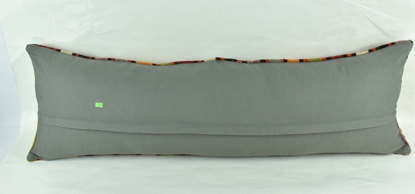 Extra Large Kilim Pillow Cover 16x48 Handmade Ethnic Boho Oriental Lumbar 3234