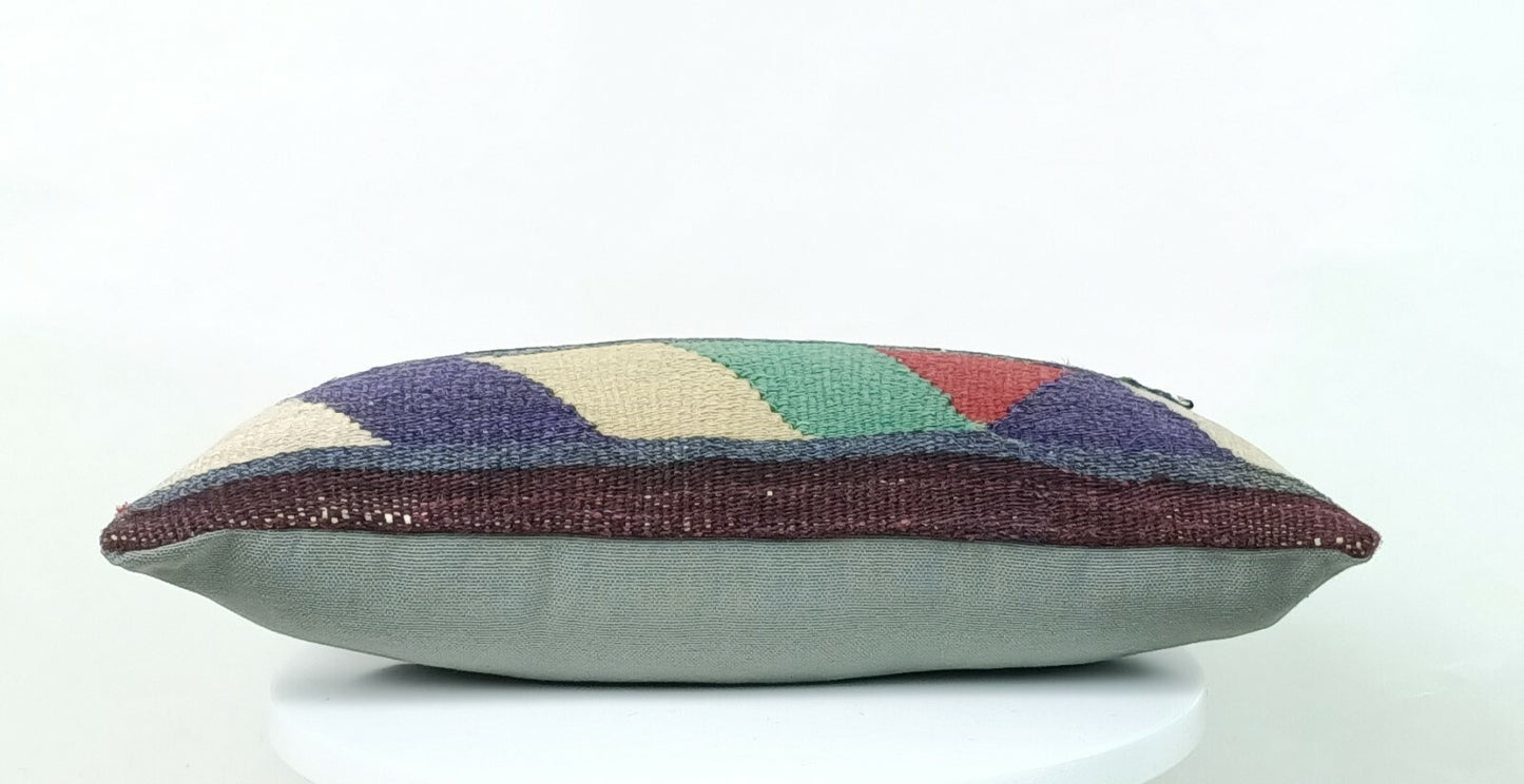 Turkish Cushion Cover 8"x16" Handmade Vintage Boho Ethnic Throw Pillow Case A160