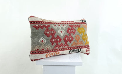 Turkish Cushion Cover 8"x16" Handmade Vintage Boho Ethnic Throw Pillow Case 2623