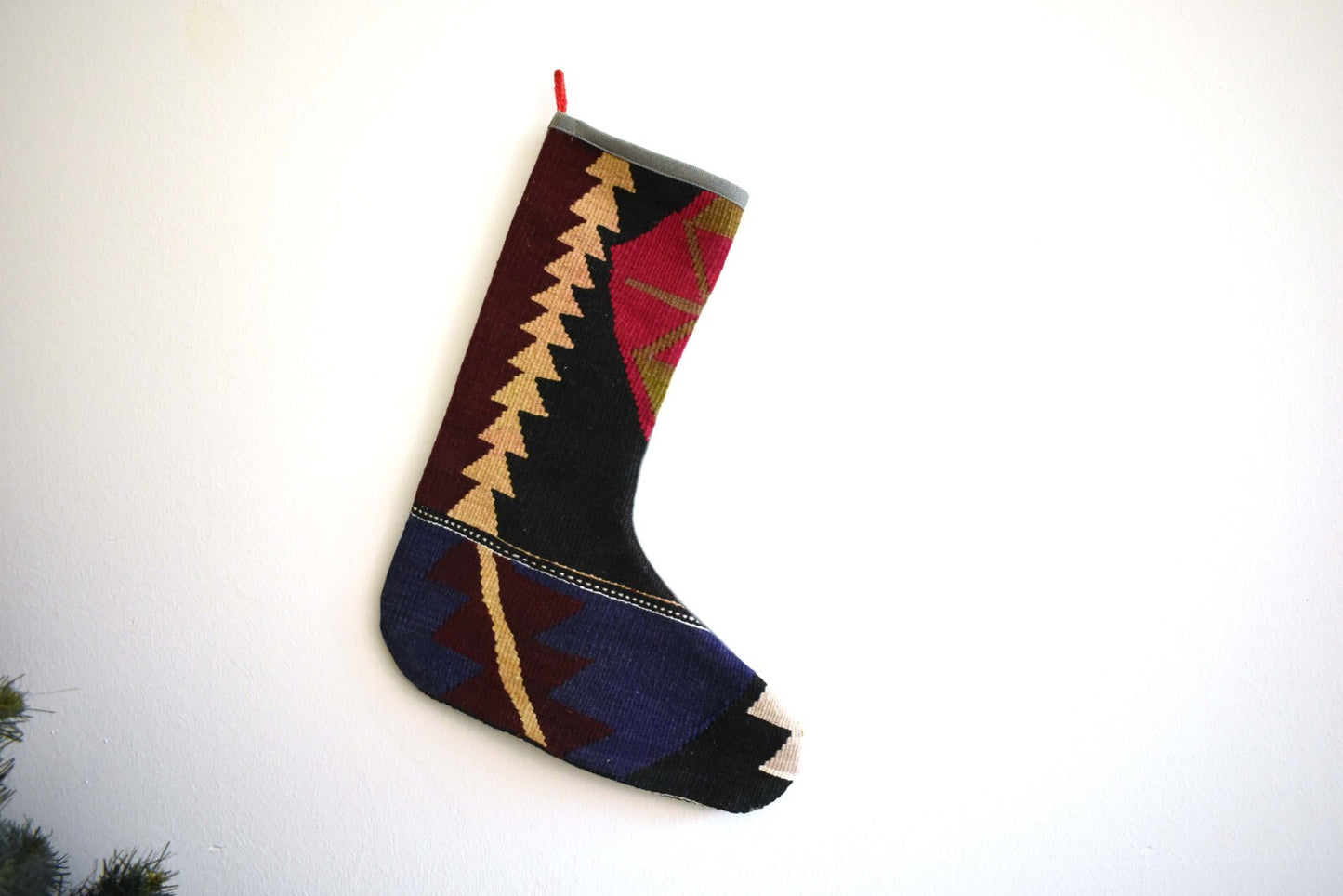 Christmas Stocking Kilim Christmas Sock Rug Gift Stocking Xmas Decor Socks S14