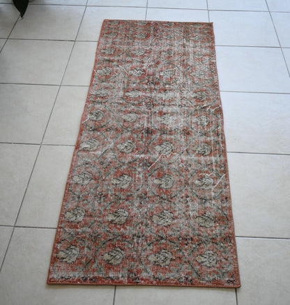 Vintage Runner 5.6x2.2 ft Oushak Runner Anatolian Rug Faded Turkish Runner R07