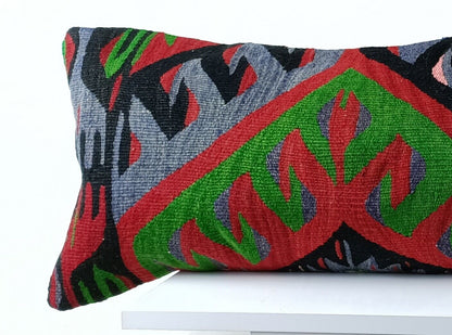 Kilim Pillow Cover 12x36 Home Decorative Handmade Ottoman Long Lumbar  A1547