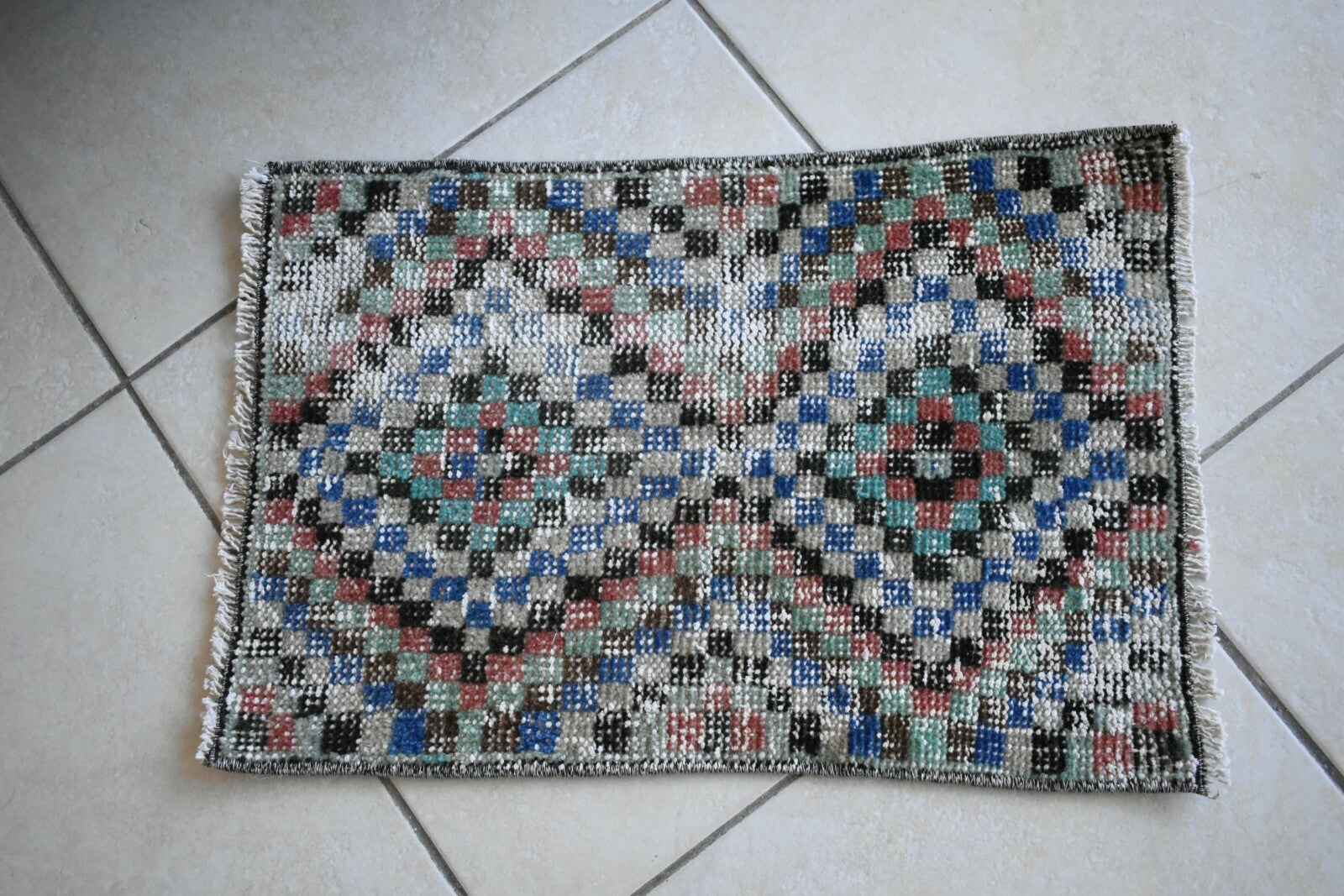 Oushak Runner 1.8x1.2 ft Vintage Turkish Rug Small Runner Anatolian Rug Y08