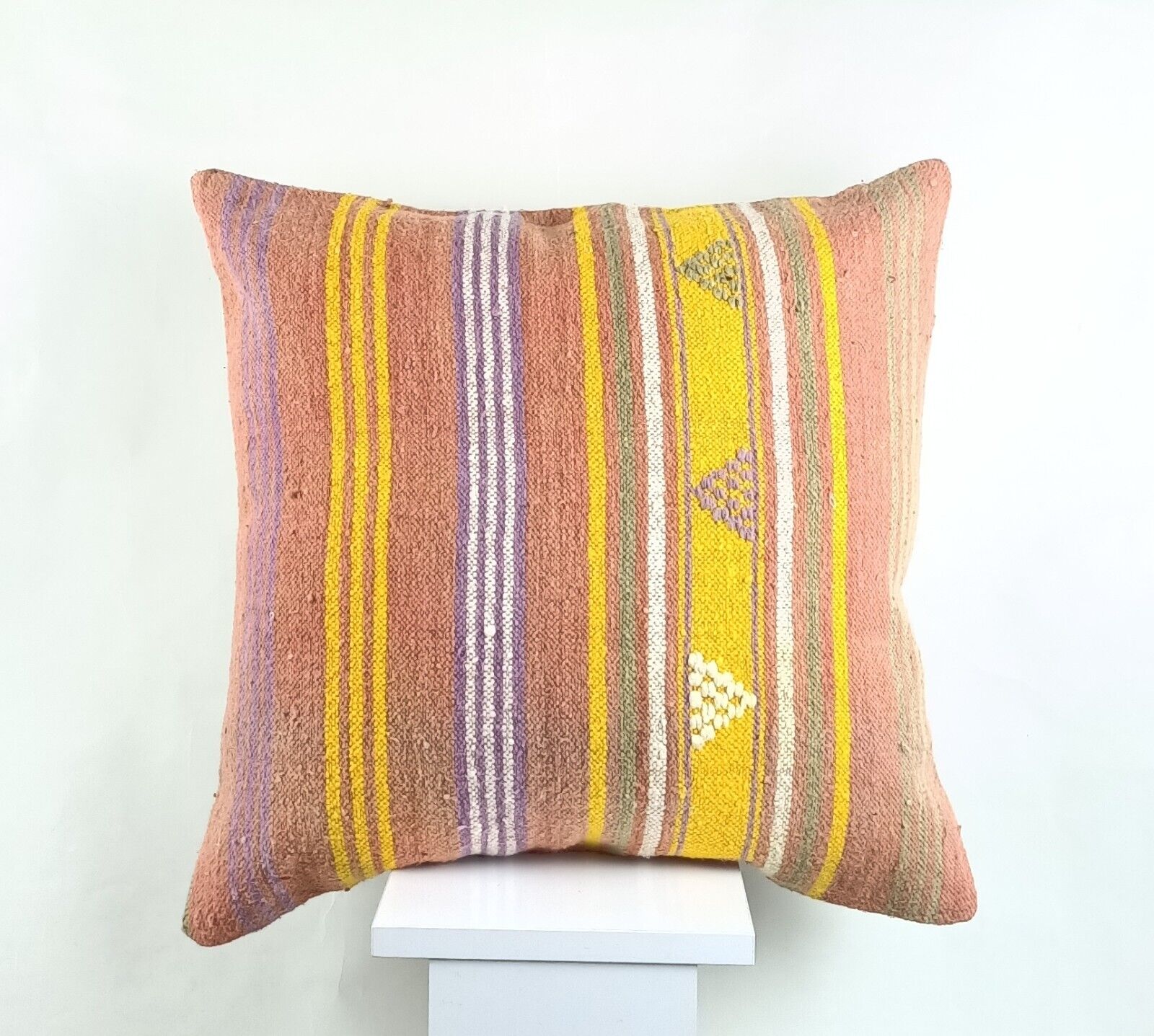 20x20 Kilim Pillow Cover Handmade Vintage Oushak Kilim Cushion Cover 2550