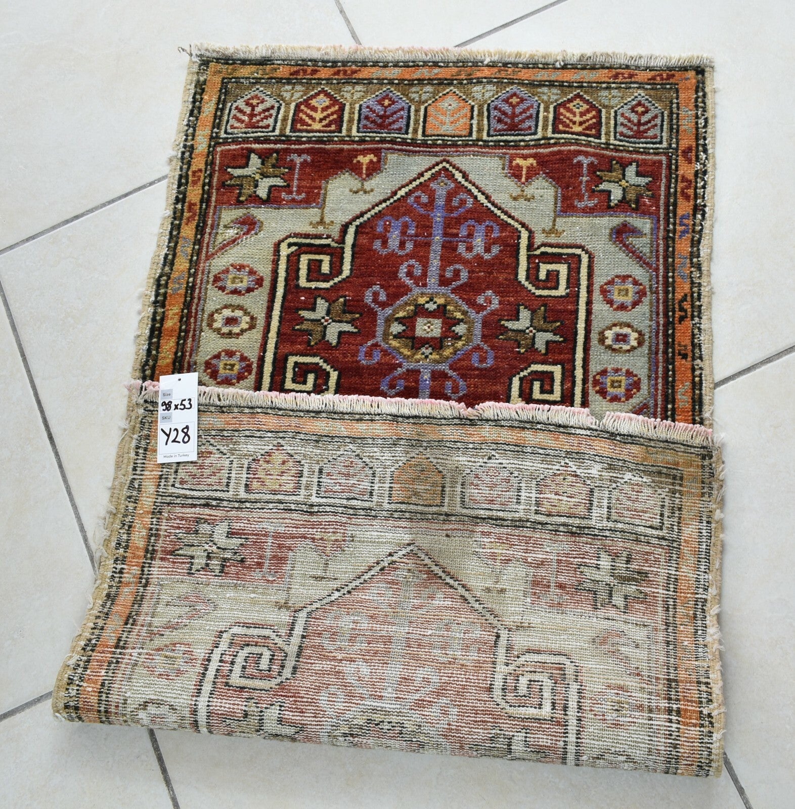Turkish Runner 3.2x1.7 ft Runner Vintage Oushak Runner Small Faded Runner Y28