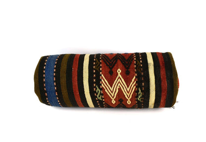 Kilim Bolster Pillow Cover 8x20 in Tribal Vintage Turkish Carpet Bolster Cushion