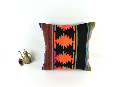 20x20 Kilim Pillow Cover Handmade Vintage Oushak Kilim Cushion Cover 3506