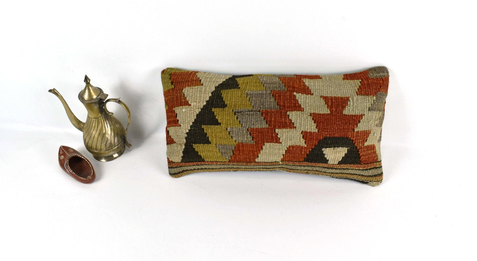 Turkish Cushion Cover 8"x16" Handmade Vintage Boho Ethnic Throw Pillow Case 3749