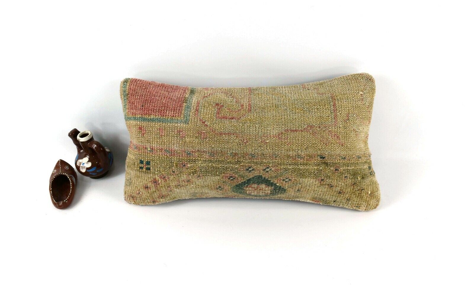 8x16 Kilim Pillow Cover Vintage Tribal Oushak Kilim Ethnic Lumbar Cover A2993