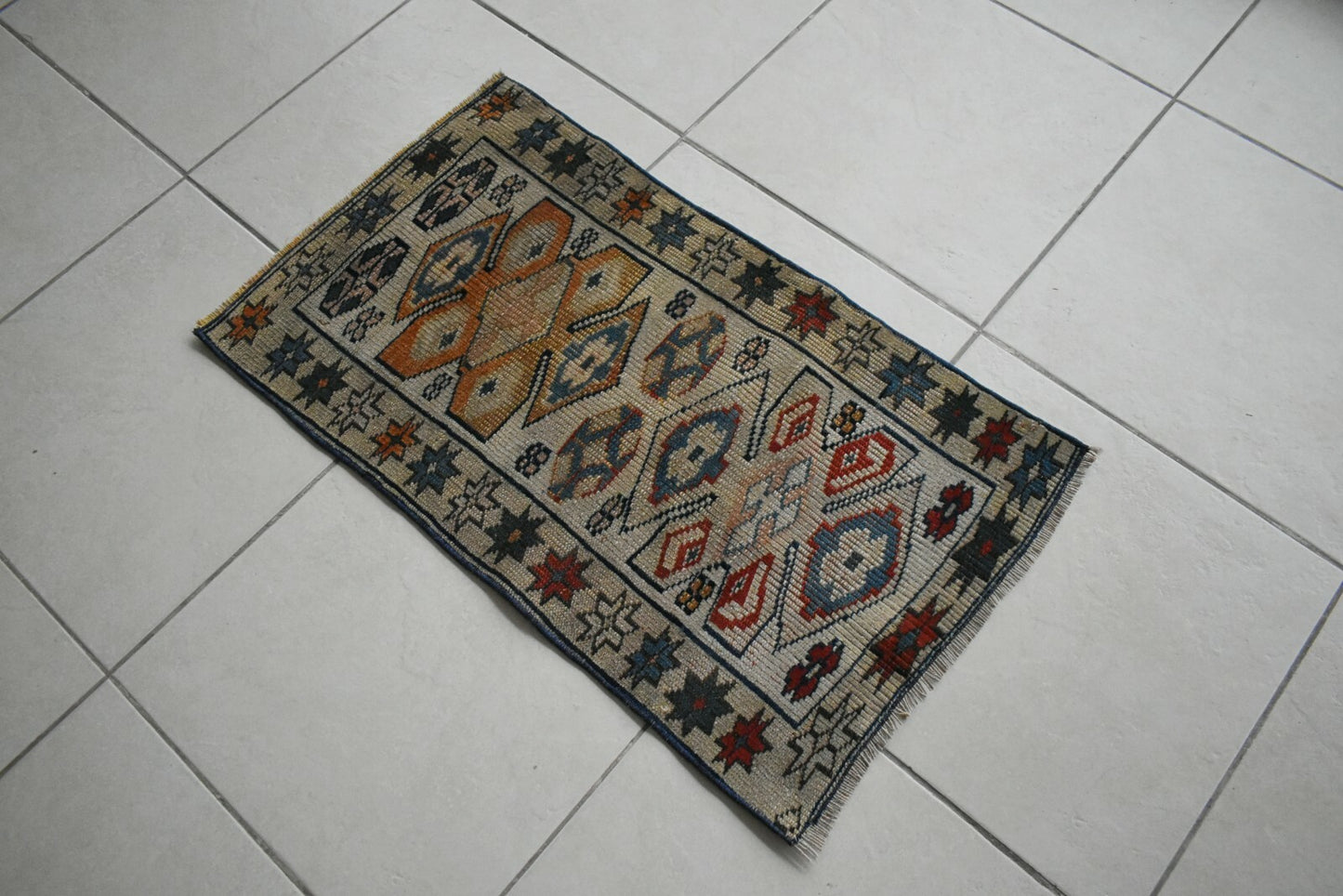 2.7x1.6 ft Small Turkish Runner Vintage Oushak Rug Anatolian Rug Faded Rug Y27