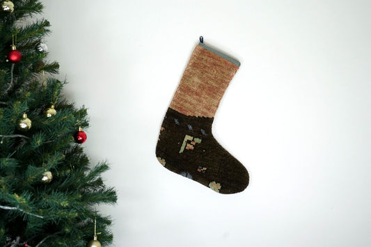 Kilim Christmas Stocking Vintage Rug Stocking Ethnic Decorative Xmas Socks S475