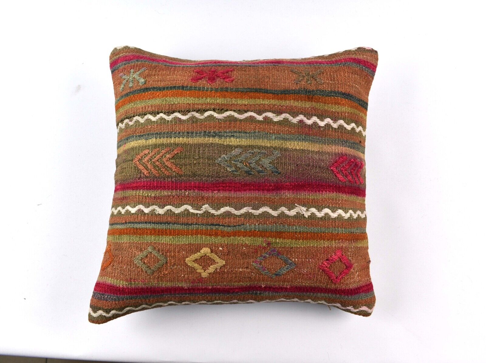 20x20 Kilim Pillow Cover Handmade Vintage Oushak Kilim Cushion Cover 4682