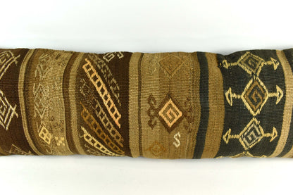 Extra Large Kilim Pillow Cover 16x48 Handmade Ethnic Boho Oriental Lumbar 4015