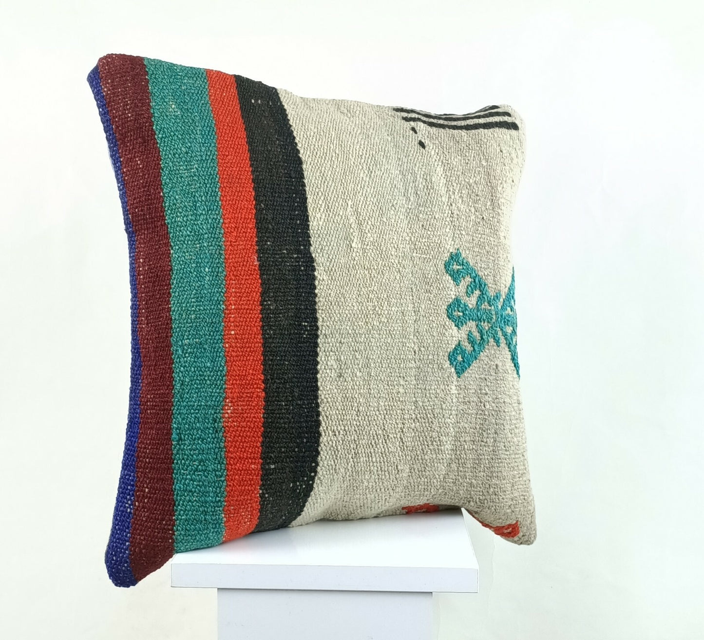 Kilim Pillow Cover 16x16 Oriental Traditional Handmade Bohemian Cushion A1138