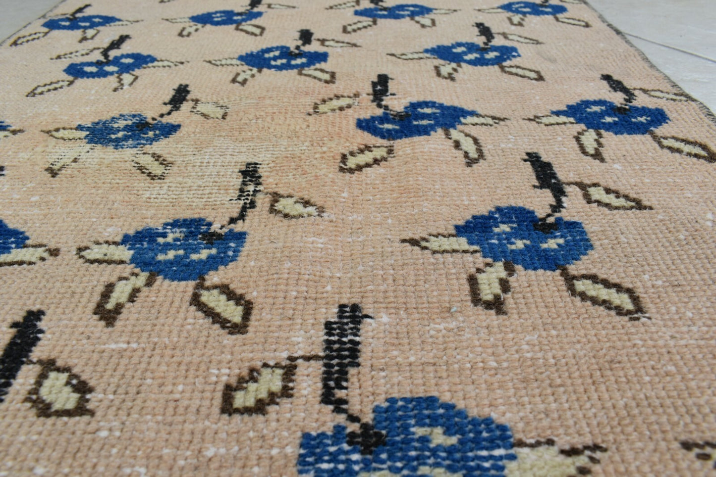 Small Turkish Runner 3.3x2.1 ft Vintage Runner Hallway Runner Handwoven Rug R37