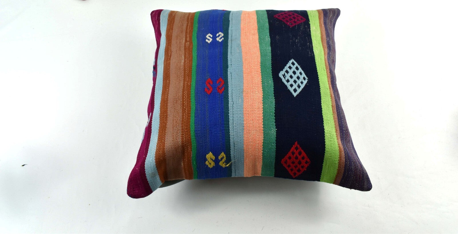 20x20 Kilim Pillow Cover Handmade Vintage Oushak Kilim Cushion Cover 3503