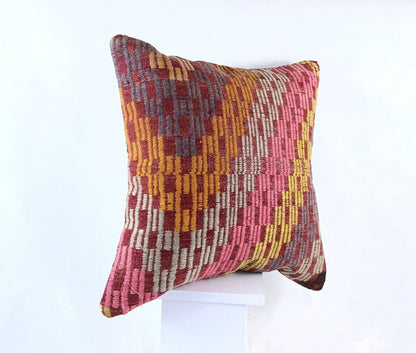 20x20 Kilim Pillow Cover Handmade Vintage Oushak Kilim Cushion Cover 1863