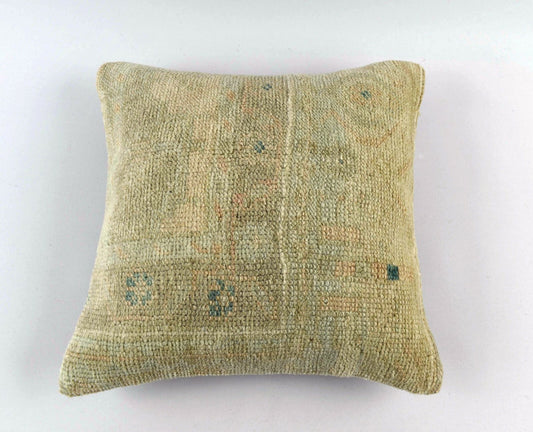 16x16 Oushak Rug Pillow Cover Decorative Handmade Vintage Cushion Cover A3144