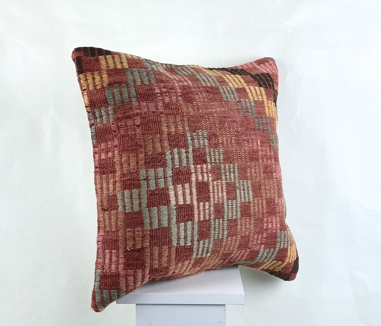 18"x18" Kilim Pillow Cover  Handmade Turkish Vintage Cushion Tribal Lumbar 2671