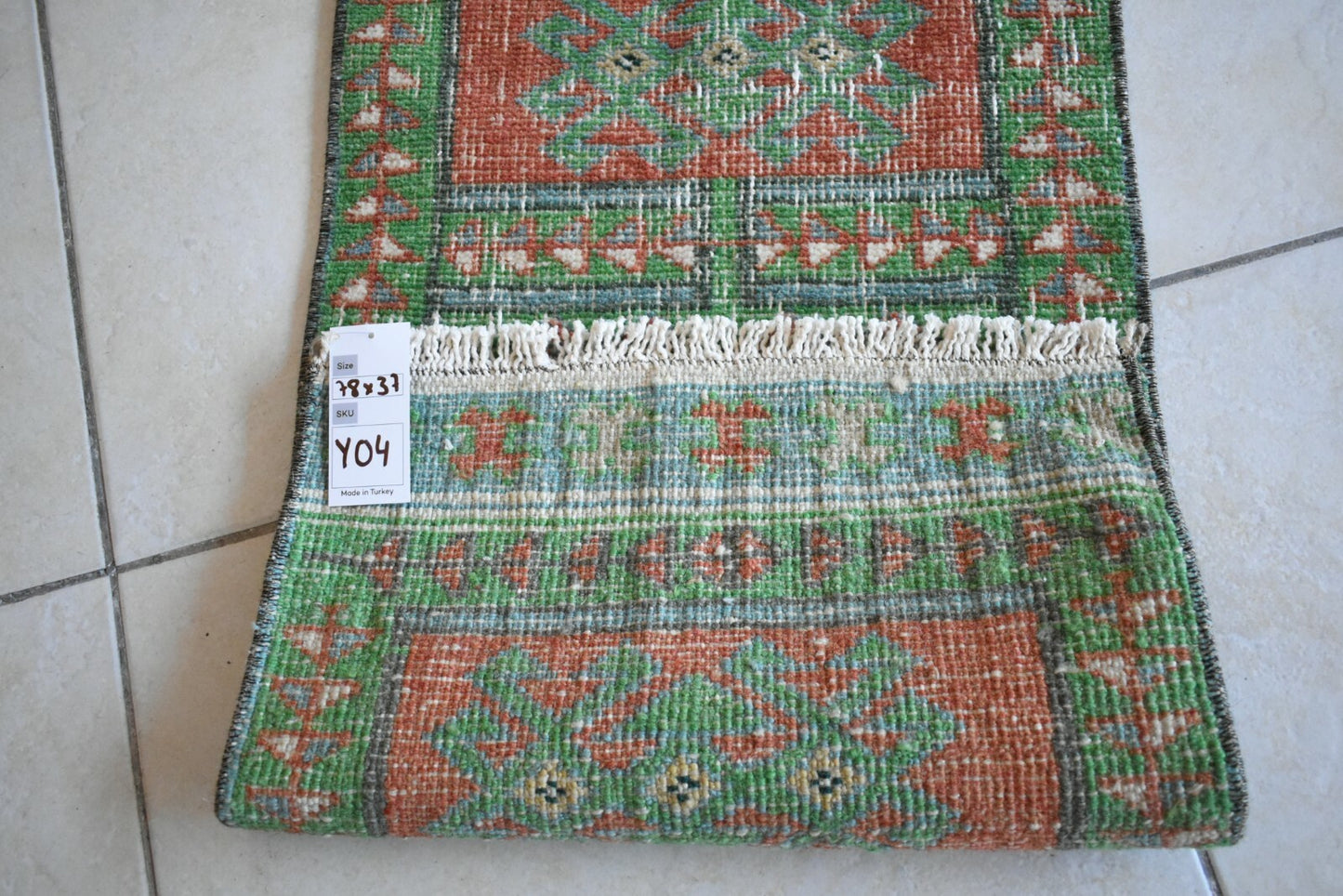 Small Turkish Runner 2.5x1.2 ft Vintage Oushak Rug Anatolian Rug Faded Rug Y04