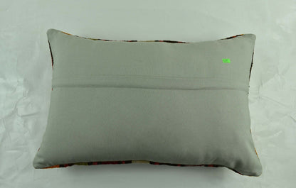 Kilim Pillow Cover 16x24 Tribal Vintage Turkish Carpet Lumbar Pillow Cover 3075