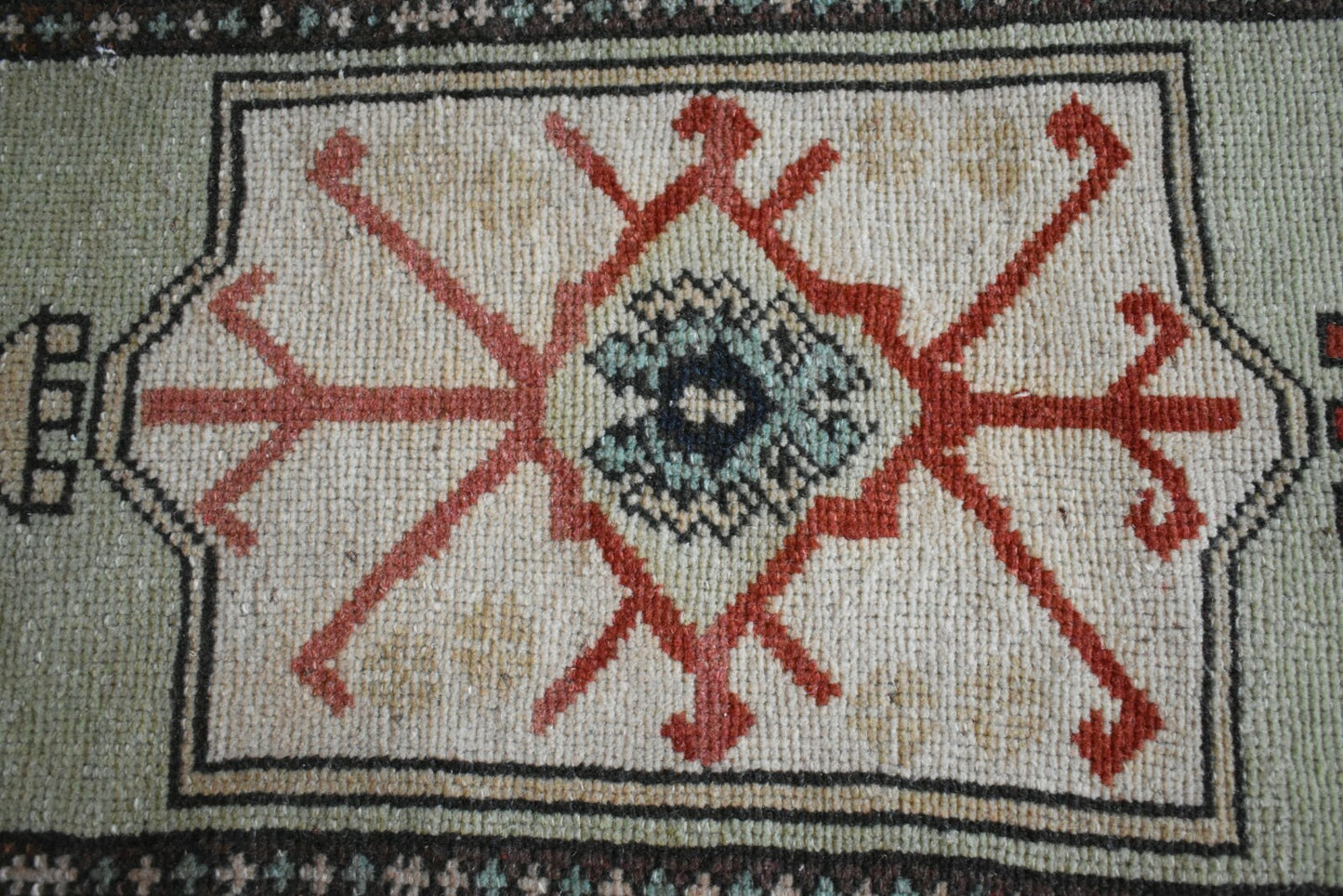 Oushak Runner 2.7x1.1 ft Vintage Turkish Rug Small Runner Anatolian Rug Y07