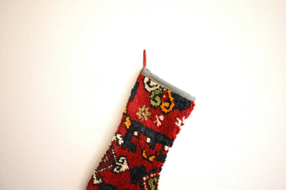 Rug Christmas Stocking Vintage Stocking Holiday Stocking Gift Stocking S282