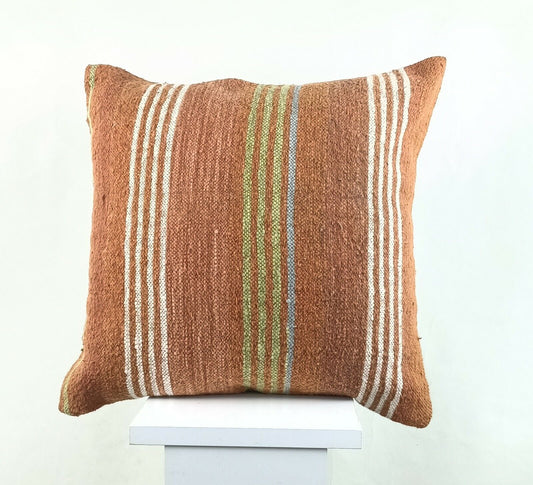 Kilim Pillow Cover 16x16 Oriental Traditional Handmade Bohemian Cushion A1160