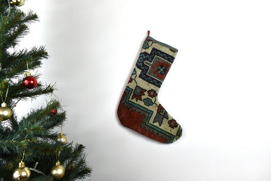 Kilim Christmas Stocking Vintage Rug Stocking Ethnic Decorative Xmas Socks S628